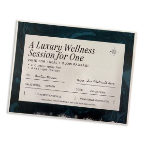 Heal and Glow- red light session and spray tan